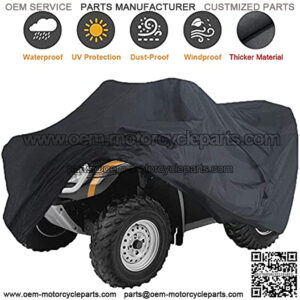 ATV Cover. 420D Heavy Duty Tear-Resistant Fabric. Quad Cover for Kawasaki, Arctic Cat, Honda, Polaris,Yamaha, and More. Protection Against Water, Wind, UV. 4 Wheeler Accessories