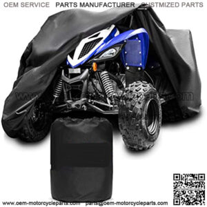 Tough Cover Premium ATV Cover, Heavy Duty 600D Marine Grade Fabric, Quad Cover for Kawasaki, Honda, Polaris, Yamaha, and More. Protection Against Water, Wind, UV. 4 Wheeler Accessories (Black)