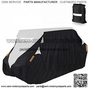 UTV Cover - Waterproof All Weather UTV Covers for 4-6-Passengers Black Silver-Coated Oxford Cloth Snow Rain UV Protection Cover Heavy Duty Black Protects 4 Wheeler Up to 155 inch
