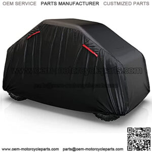 UTV Cover | All Weather Waterproof Season Protection Accessories Universal fits up to 120 inch Utility Vehicle Covers | Durable Tear Wind Proof Vents Night Reflective Adjuster Buckle Storage Bag
