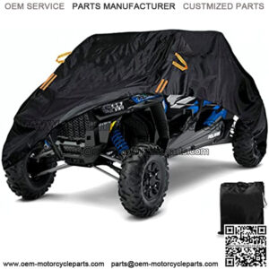 UTV Cover Waterproof Heavy Duty 4-6 Seater Cover Black Oxford Cloth Protection Covers UTV Accessories for Polaris RZR Cover Yamaha Kawasaki Mahindra Can-Am Defender All Weather Side by Side Cover