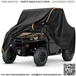 UTV Cover, All-Weather Protection UTV Cover Two Seater Compatible with Can Am Defender Polaris Ranger Commander Pioneer Kawasaki Mule Teryx 2-3 Seaters Large 126" x 70" x 75"
