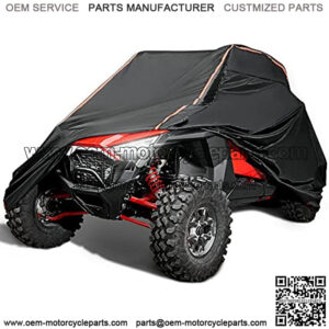 Waterproof 420D Cover Compatible with RZR, Heavy Duty Windproof and Sunproof UTV Cover with Reflective Strips Compatible with Polaris, Can-Am, Kawasaki, CFMOTO, Arctic Cat