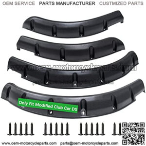 Golf Cart 4 Fender Flares-2 Front and 2 Rear fit Club Car DS Precedent,Yamaha G22 G29,EZGO RXV and TXT with Stainless Steel Screw kit
