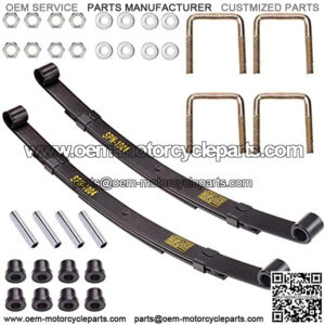 Golf Cart Rear Leaf Spring Kit for EZGO TXT Medalist 1994.5-up & MPT 800, 3-Leaf Spring with Bushings Sleeves U Bolts, Replace OEM 70247-G01 70474G01 70505G01 603109
