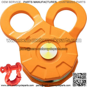 Snatch Block, 11T/25,000 LBS Working Load Limit, Heavy Duty Winch Pulley for 0.55"/14 mm Synthetic Rope or Soft Shackles, Off-Road Recovery Accessories for Tractor, Truck, ATV & UTV, 1 Pack