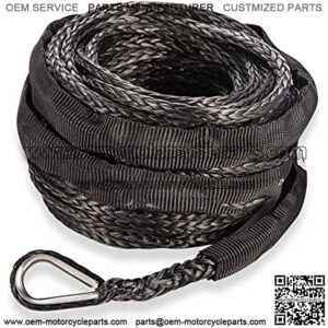 Synthetic Winch Rope Cable 3/16inch 50FT 8500lbs Winch Line Replacement with Protective Sleeve for 4WD Off-Road Vehicle ATV UTV, Black