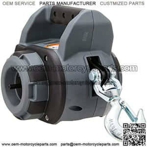 101575 Handheld Portable Drill Winch with 40 Foot Synthetic Rope: 750 lb Pulling Capacity, Gray