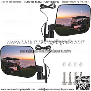 Universal Golf Cart Side Mirrors with LED Turn Signal Light??Rear View Mirror for EZGO Club Car Yamaha Gas & Electric,180?? Freely Adjustable and Foldable