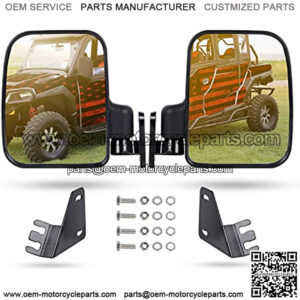 Folding Convex Side Mirror Compatible With 2016+ Polaris General 1000 with windshield