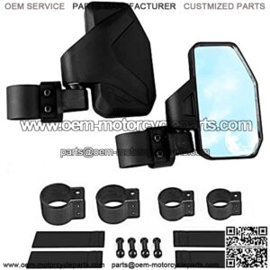 Offroad - Rear View/Side UTV Mirrors with SPOT Mirror - High Impact Right & Left Side Mirror Kit for 1.6" - 2" Roll Cage - RZR Can Am Yamaha Honda Arctic Cat