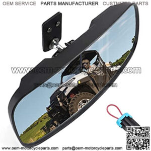 Rear View Mirror Compatible with Polaris Ranger 500 570 900 XP 1000 XP/Crew 2017-2023 with Factory Drop Down Mounting Tab, UTV Panoramic Rear View Mirror