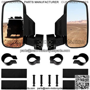 Universal UTV Side View Mirrors Set with 1.75" to 2" Roll Bar Cage, Adjustable Rear View Side Mirrors With Mounting Accessories for Polaris RZR, Kawasaki Teryx, Yamaha Rhino, and YXZ, RZR 2020