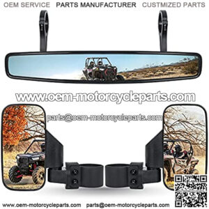 UTV Rear view Side Mirror And Center Mirror For 1.75" Roll Bar Compatible with Yamaha YXZ, Polaris RZR 800 900 1000 Turbo PRO XP, Honda Pioneer, Arctic Cat Wildcat Trail, Kawasaki Teryx Mule Pro