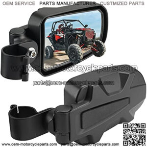 UTV Side View Mirror, Folding Adjustable Surface Side View Mirror Fit with Windshield for 1.75" Roll Cage Compatible with Polaris RZR 1000 S 900 XP 1000 Kawasaki Arctic Cat Rhino