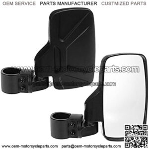 UTV Side View Mirrors (Pack of 2) For 1.6" - 2inch Roll Cage Bar, Universal Offroad Rear View Side Mirror for UTV High Impact Shatter-Proof Tempered Glass(Fits Driver and Passenger Side)