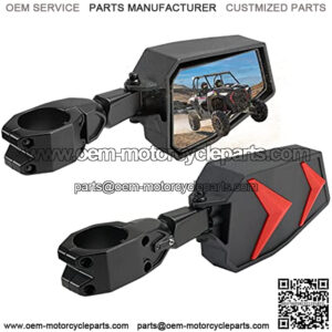 UTV Side View Mirrors Fits 1.75- 2" Roll Bar Compatible with Polaris RZR 800 900 1000 XP Turbo Teryx w/Black Orange Blue Red Inserts, Adjustable Aluminum Clamp