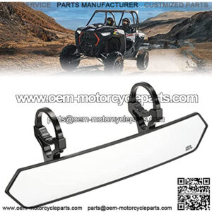 UTV SXS Center Mirror, New Version 15" UTV Mirror with 1.65"-2" Adjustable Low Profile Clamps Compatible with Polaris RZR 2008-2023, Can Am, Kawasaki, Arctic Cat Wildcat.