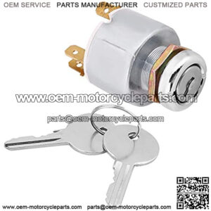 Ignition Switch with Keys, 4 Position Ignition Switch with ON Off Start, Universal 12v Ignition Switch for Most Cars, Motorcycles and Boats