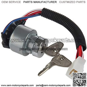 TC020-31820 Ignition Starter Switch with 4 Position 5 Termials 2 Keys Replacemebt for Tractor,B2150,M6800,M4900,BX2200,B1700E,13750,KX91-3,14150,13010, L2800F,L4400F,MX5000F