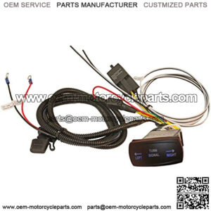 Blue Backlit Rocker Turn Signal Switch and LED Flasher Relay Combo (Horizontal - with Harness)