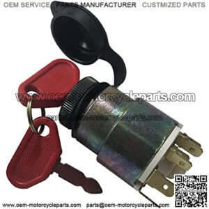 Universal Ignition Starter Barrel Switch 12V Waterproof Cover 4 Pos. & 2 Keys