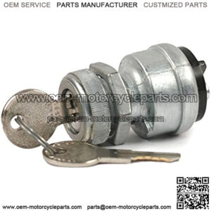 Universal 3 Position Ignition Switch With Keys Accessory-Off-On Uses #8 Ring Terminals