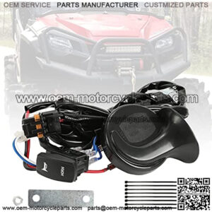 UTV Horn Kit, SUNPIE 12V Horn With Button Rocker Switch Compatible with Polaris RZR,Ranger,Honda Pioneer Talon, Can Am Maverick X3, Yamaha Rhino, Arctic Cat Wildcat, Teryx 4