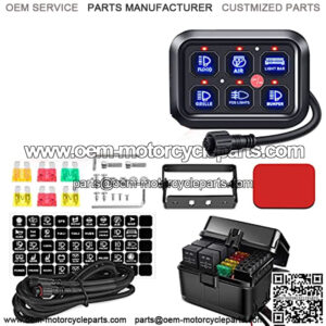 6 Gang Switch Panel Universal Circuit Control Relay System with Fuse Wiring Harness Automatic Dimmable ON-Off LED Switch Pod for Cars Trucks Boats ATV UTV SUV, 2 Years Warranty