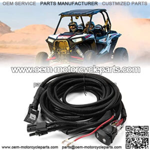 ATV UTV Fan Override Switch Kit with Relay LED Rocker Switch, Engine Cooling Wiring Accessories Compatible with Polaris RZR Ranger / Can Am X3 Maverick Defender Commander