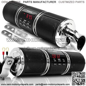 GoHawk RD8 Gen.2 Waterproof Bluetooth Motorcycle Stereo Speakers 7/8-1.25 in. Handlebar Mount MP3 Music Player Audio Amplifier System Scooter Bike ATV UTV Jet Ski, AUX in, USB, microSD, FM Radio