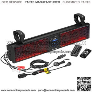 BRT26RGB ATV UTV Sound Bar System - 26 Inches Wide, IPX5 Rated Weatherproof, Bluetooth Audio, Amplified, 4 inch Speakers, 1 Inch Tweeters, USB Port, RGB Multicolor Illumination