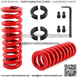 2X Heavy Duty Rear Shock Spring Fits Yamaha Golf Cart G14, G16, G19, G20, G22, G29 Drive Models, & 4X Bolts, 4X Spacer Clamps and 1X Wrench