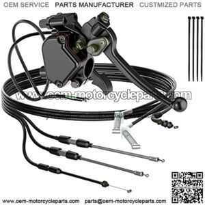 ATV Thumb Throttle & Brake Cable Kit - Full Metal Speed Governer with Brake Lever - Speed Limiter for 50cc, 90cc,150cc,250cc ATV, Quad Bike, Go Kart with Front Drum Brakes - for 7/8" 22mm Handle