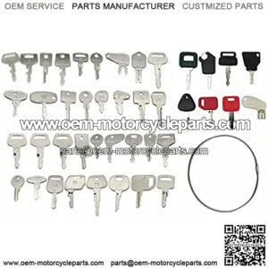 42 Heavy Equipment Construction Ignition Key Set for Case Cat Komatsu JD JCB Kubota