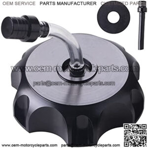 CNC Aluminum Gas Fuel Tank Cap with Breather Valve for 50cc 70cc 90cc 110cc 125cc 140cc 150cc 160cc Pit Dirt Motor Bike Dirt Bike ATV Taotao SSR Roketa (BLACK)