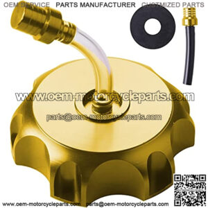CNC Aluminum Gas Fuel Tank Cap with Breather Valve for 50cc 70cc 90cc 110cc 125cc 140cc 150cc 160cc Pit Dirt Motor Bike Dirt Bike ATV Taotao SSR Roketa (GOLD)