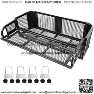 ATV Rear Drop Basket Rack ,Universal Cargo Basket w/Steel Mesh Surface, Luggage Cargo,for Motorcycle & ATV& UTV