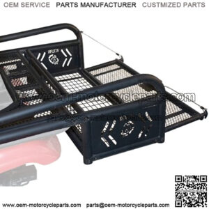 ATV Rear Drop Basket Rack Collapsible Tailgate Universal - 53300, Black