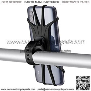 Bike Phone Holder, Silicone Universal Motorcycle Handlebar Mount Accessories, 360?? Rotation Bicycle Phone Mount Compatible with Various Brands of Mobile Phones Black