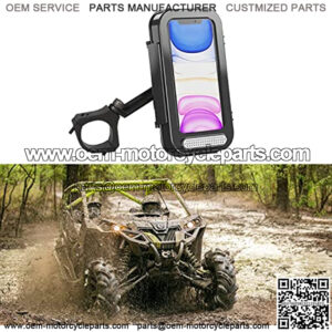 UTV Phone Mount with Waterproof Protector, 360 Degree Adjustable UTV Holder and Metal Fixed Base, Compatible with 1.75 Inch -2 Roll Bar??UTV SXS/Polaris RZR 900 1000 XP / Can-am Accessories