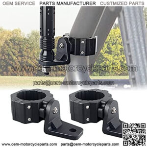 2 PCS UTV Flag Mount/ UTV Whip Mount for 1.75" & 2" Roll Cage Compatible with Can Am X3 Polaris RZR 900 1000 XP Pro Turbo Can Am Maverick Commander SXS(Heavy Duty 360?? Adjustable,Aluminum )