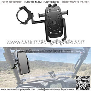 ATV/UTV Phone Holder, Aluminum Alloy Heavy Duty Cell Phone Mount, 360?? Rotation Fits 1.625"-2" Roll Bar , Polaris RZR 900 1000 XP / SXS / Can-am / Arctic Cat Accessories.