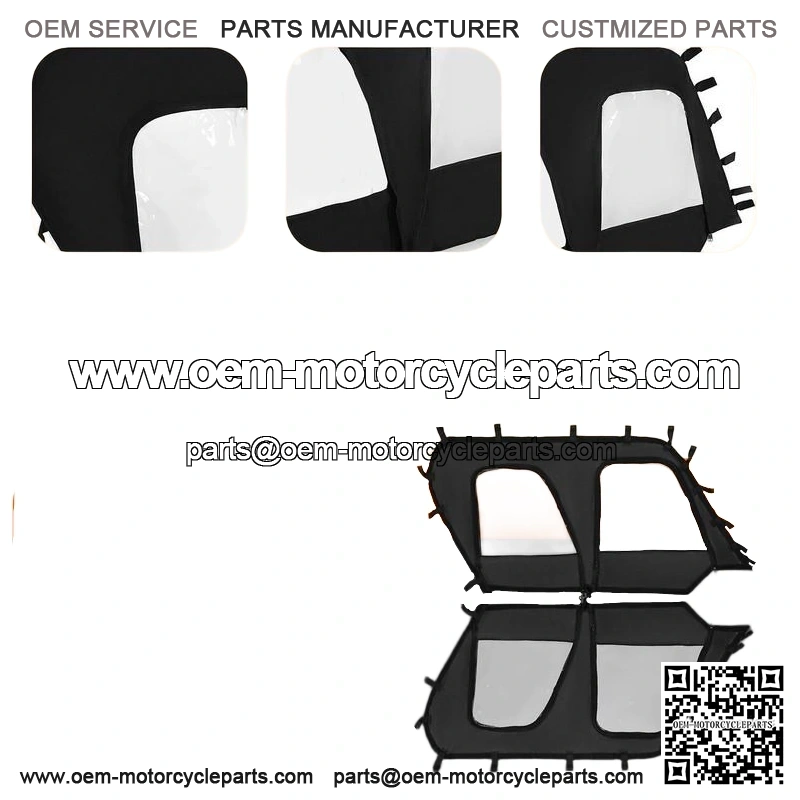 NEW BLACK+CLEAR Soft Upper Doors For 2012-2022 Teryx4 4 seat UTV models - Image 2