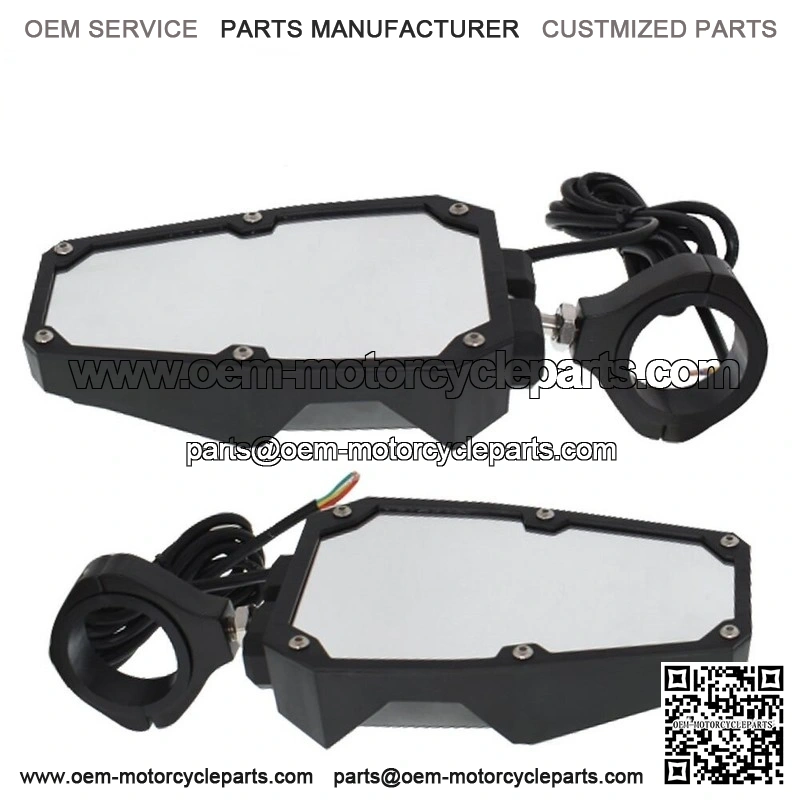 Rear View Side Mirrors w/ LED Lights Fit 1.75"-2" Roll Cage For RZR UTV