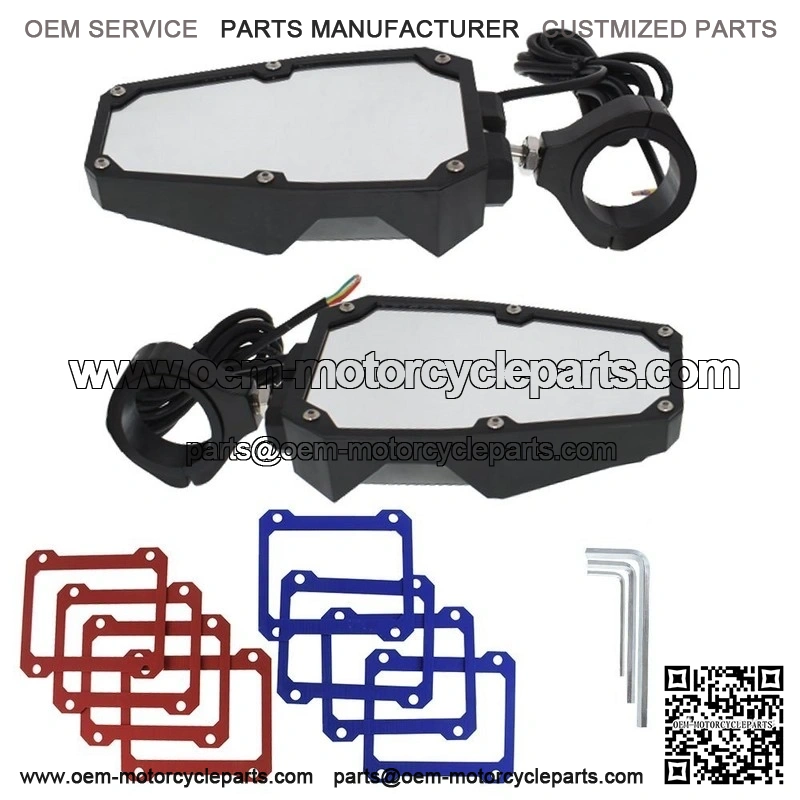 Rear View Side Mirrors w/ LED Lights Fit 1.75"-2" Roll Cage For RZR UTV - Image 2