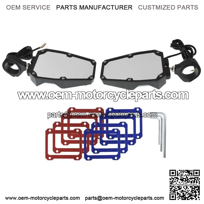 Rear View Side Mirrors w/ LED Lights Fit 1.75"-2" Roll Cage For RZR UTV - Image 3