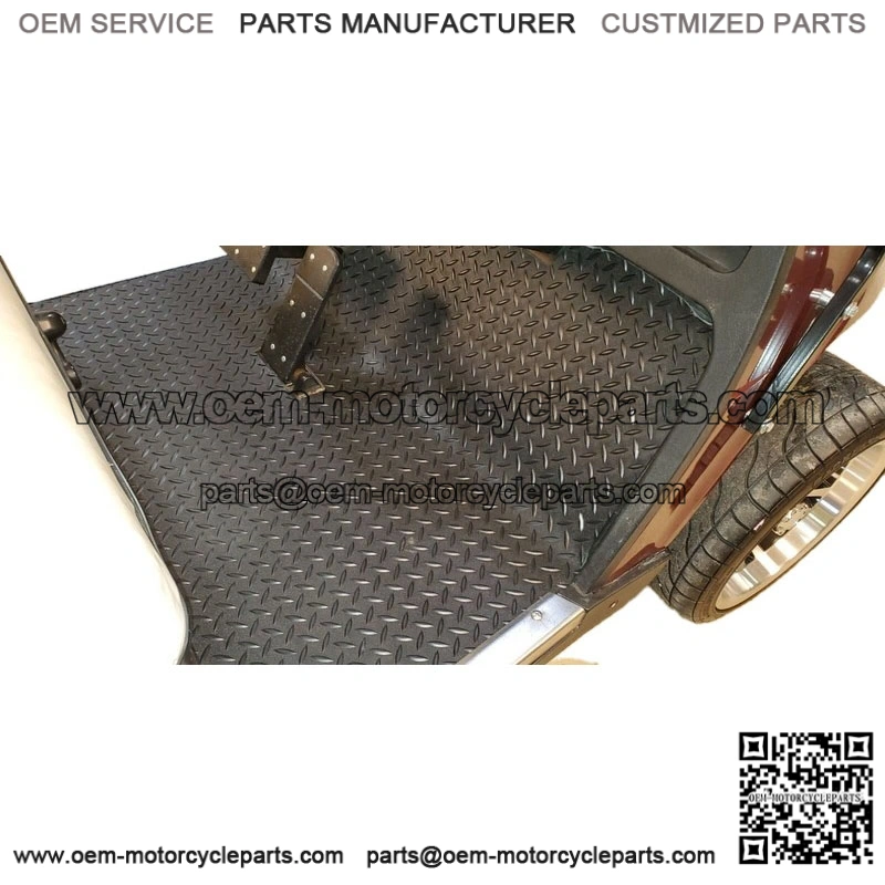 Black Rubber Diamond Plate Floor Mat for EZ-GO TXT 1996 to Current Golf Cart - Image 2