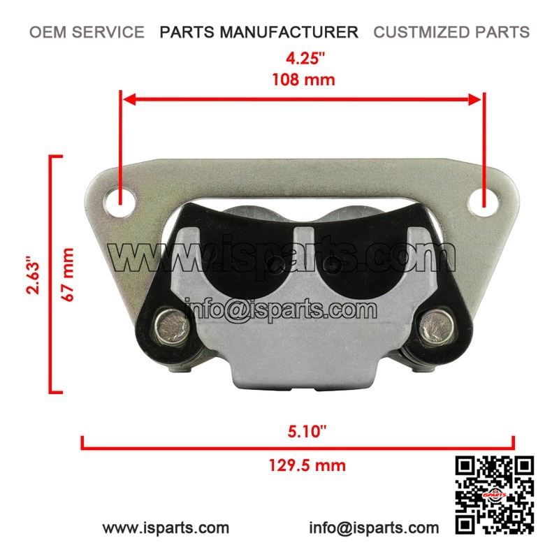Front Left & Right Brake Calipers with Pads for Polaris RZR S 800 EFI 2009-2014 - Image 2
