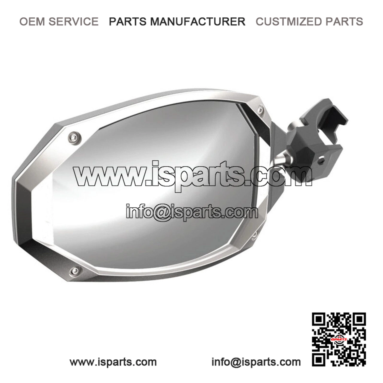 Side View Mirror Pair with Cast Aluminum Body & Bezel for Can-Am Profiled Tube